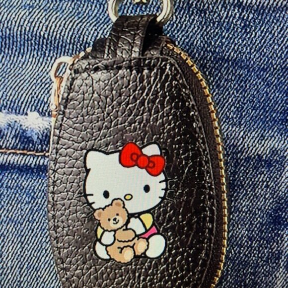 Hello Kitty Leather Keychain Blue #863 - Picture 3 of 4